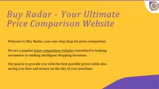 Buy Radar - Your Ultimate Price Comparison Website