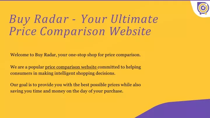 buy radar your ultimate price comparison website