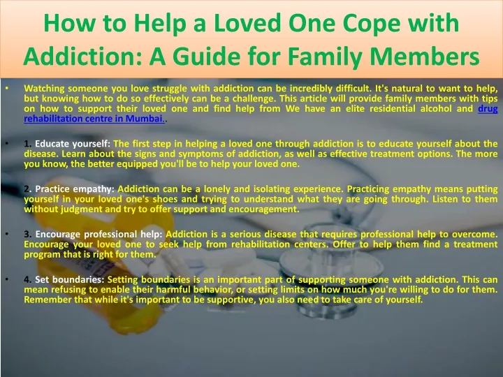 how to help a loved one cope with addiction a guide for family members