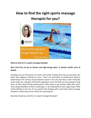 How to find the right sports massage therapist for you