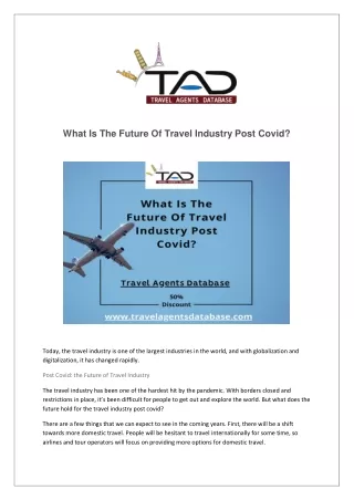 What Is The Future Of Travel Industry Post Covid?