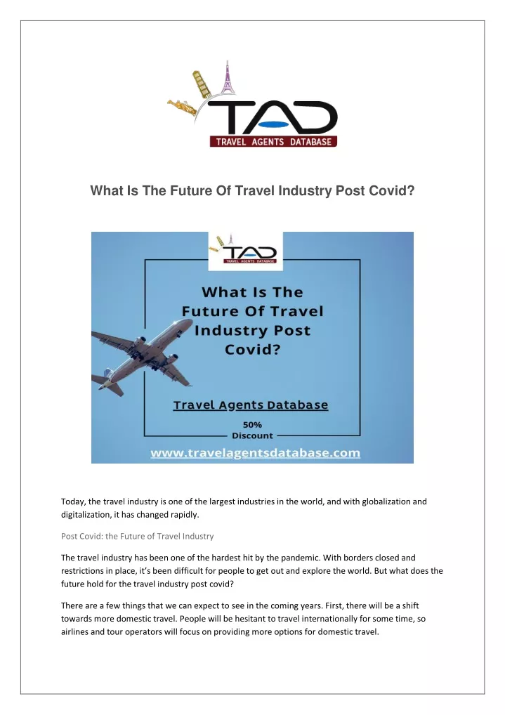 what is the future of travel industry post covid