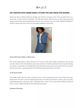 GET CREATIVE WITH DENIM SHIRTS_ STYLING TIPS AND TRICKS FOR WOMEN
