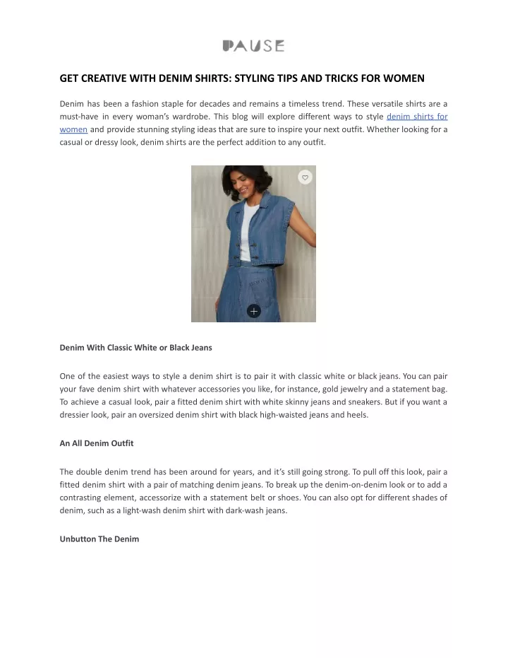 get creative with denim shirts styling tips
