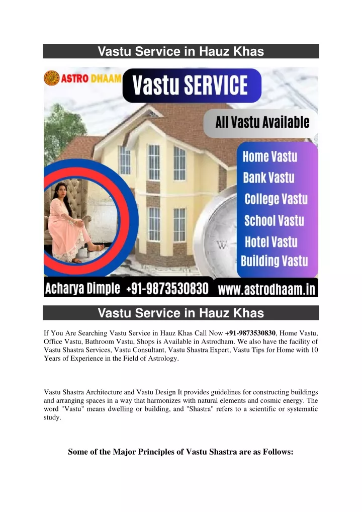 vastu service in hauz khas