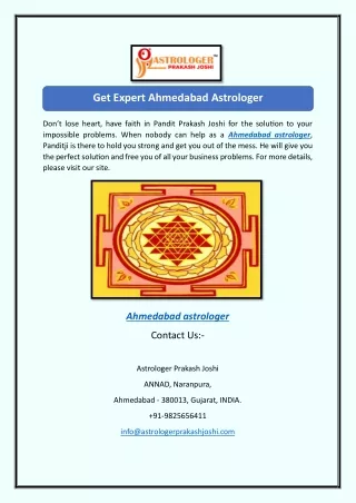 Get Expert Ahmedabad Astrologer