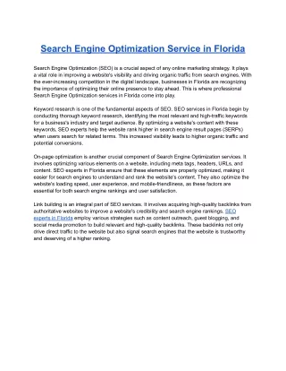 search engine optimization service in florida