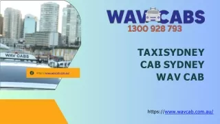 Taxi/Cab Sydney - Book Taxi Sydney | Wav Cab
