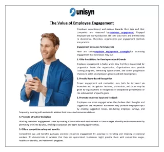the value of employee engagement