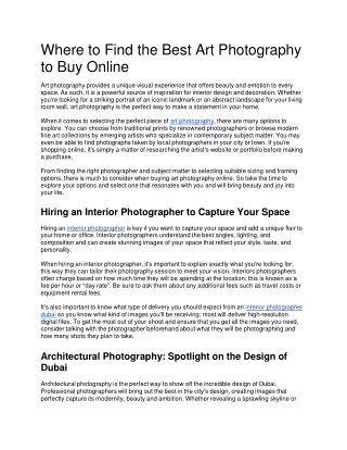 Where to Find the Best Art Photography to Buy Online