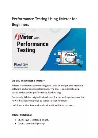 Performance Testing Using JMeter for Beginners