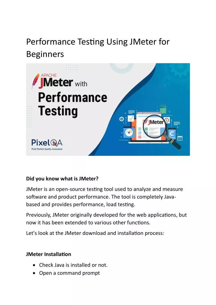 performance testing using jmeter for beginners