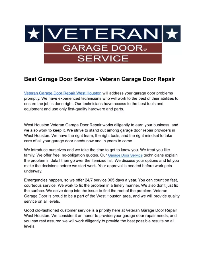 best garage door service veteran garage door