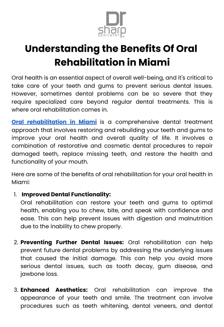 understanding the benefits of oral rehabilitation