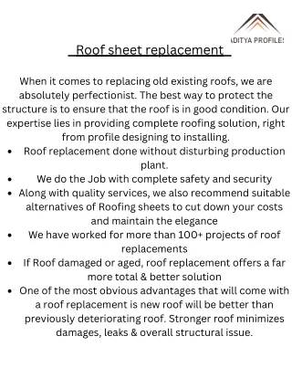 Roof sheet replacement