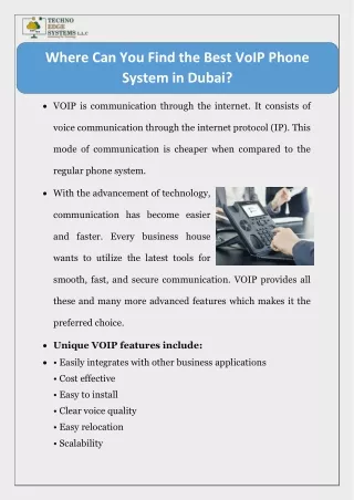 Where Can You Find the Best VoIP Phone System in Dubai?