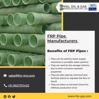 GRP Pipe | FRP Pipe | FRP Sheet - D Chel Oil & Gas