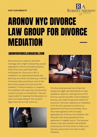 Aronov NYC Divorce Law Group for Divorce Mediation