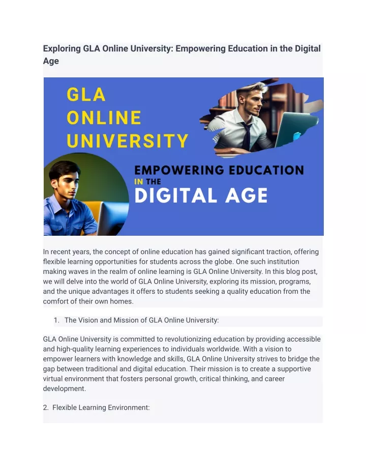 exploring gla online university empowering