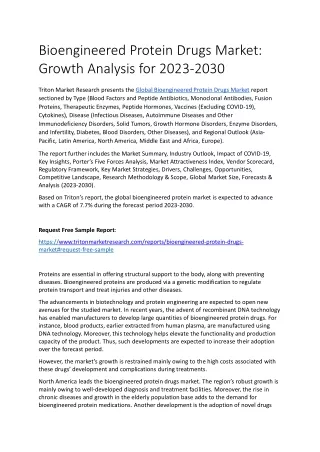 Bioengineered Protein Drugs Market: Growth Analysis for 2023-2030