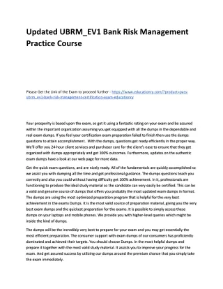 updated ubrm ev1 bank risk management practice