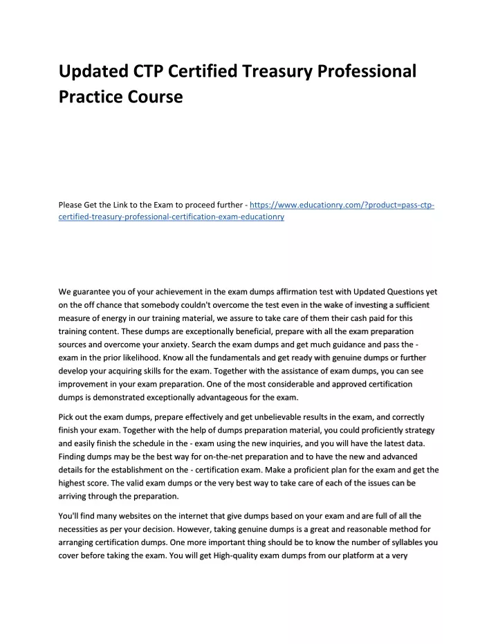 updated ctp certified treasury professional