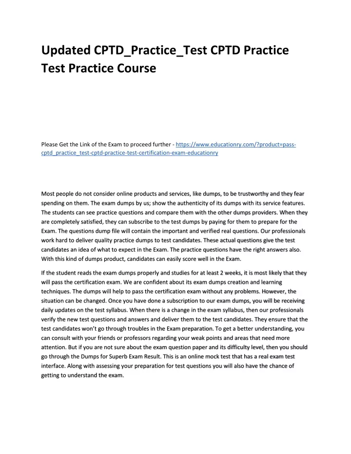 updated cptd practice test cptd practice test