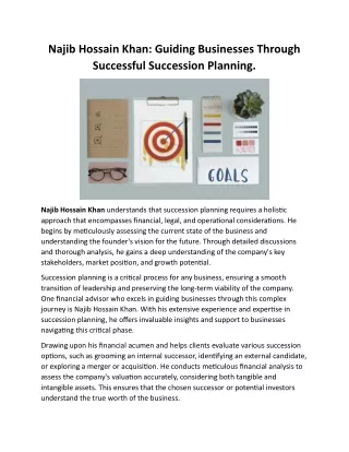 Najib Hossain Khan: Guiding Businesses Through Successful Succession Planning.