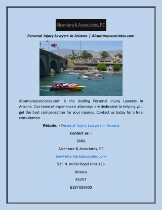 Personal Injury Lawyers In Arizona  Alcantaraassociates.com