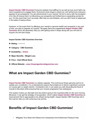 Impact Garden CBD Gummies
