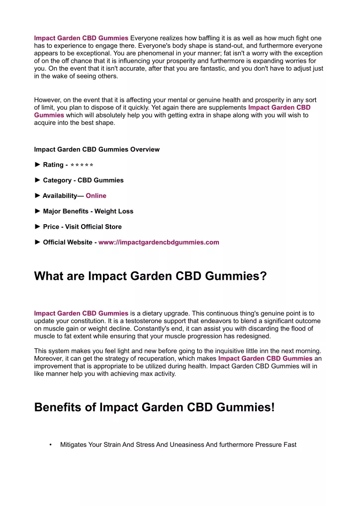 impact garden cbd gummies everyone realizes