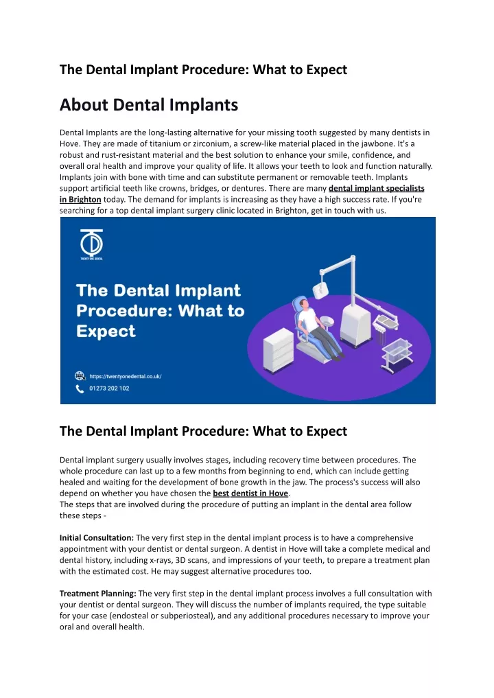 the dental implant procedure what to expect