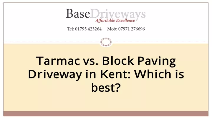 tarmac vs block paving driveway in k ent w hich