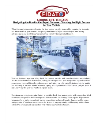 Navigating the Road to Car Repair Success- Choosing the Right Service for Your Vehicle