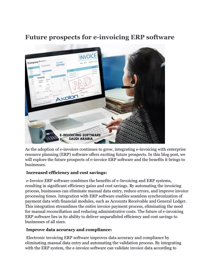 future prospects for e invoicing erp software