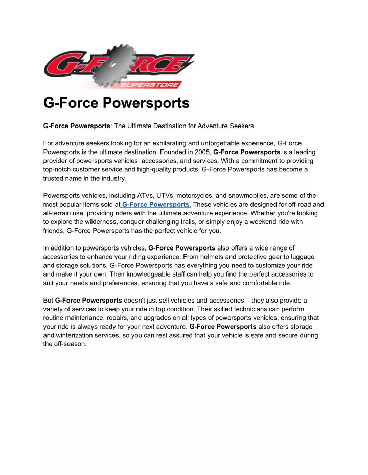 g force powersports