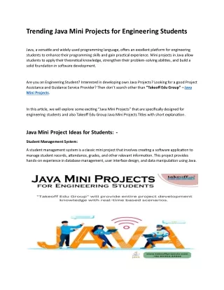 Java Mini Projects for Engineering Students