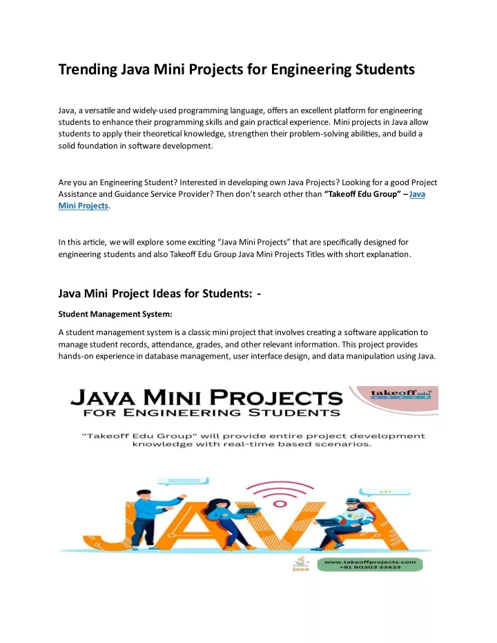 trending java mini projects for engineering