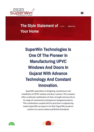 UPVC Windows and Doors Manufacturer Ahmedabad, Gujarat | SuperWin UPVC Windows