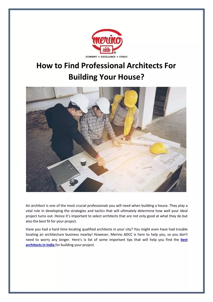 how to find professional architects for building your house