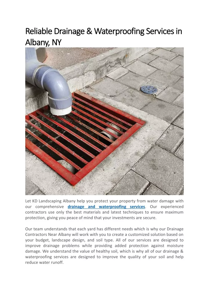 reliable drainage waterproofing services