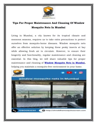 Tips For Proper Maintenance And Cleaning Of Window Mosquito Nets In Mumbai