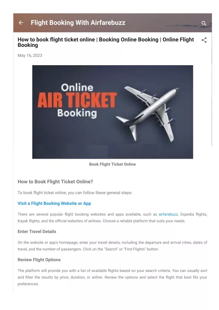 flight booking with airfarebuzz