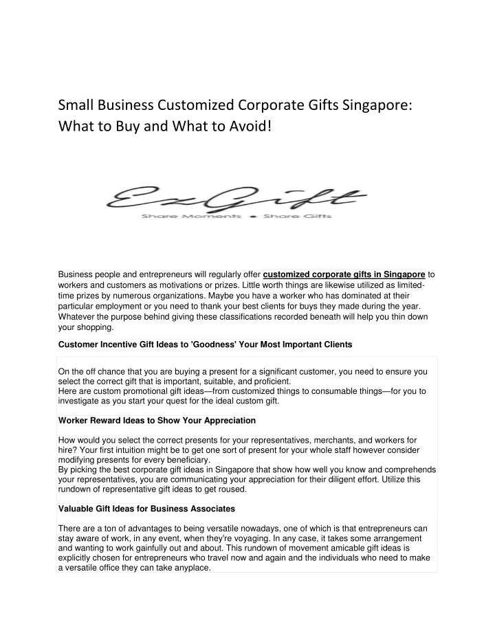 small business customized corporate gifts
