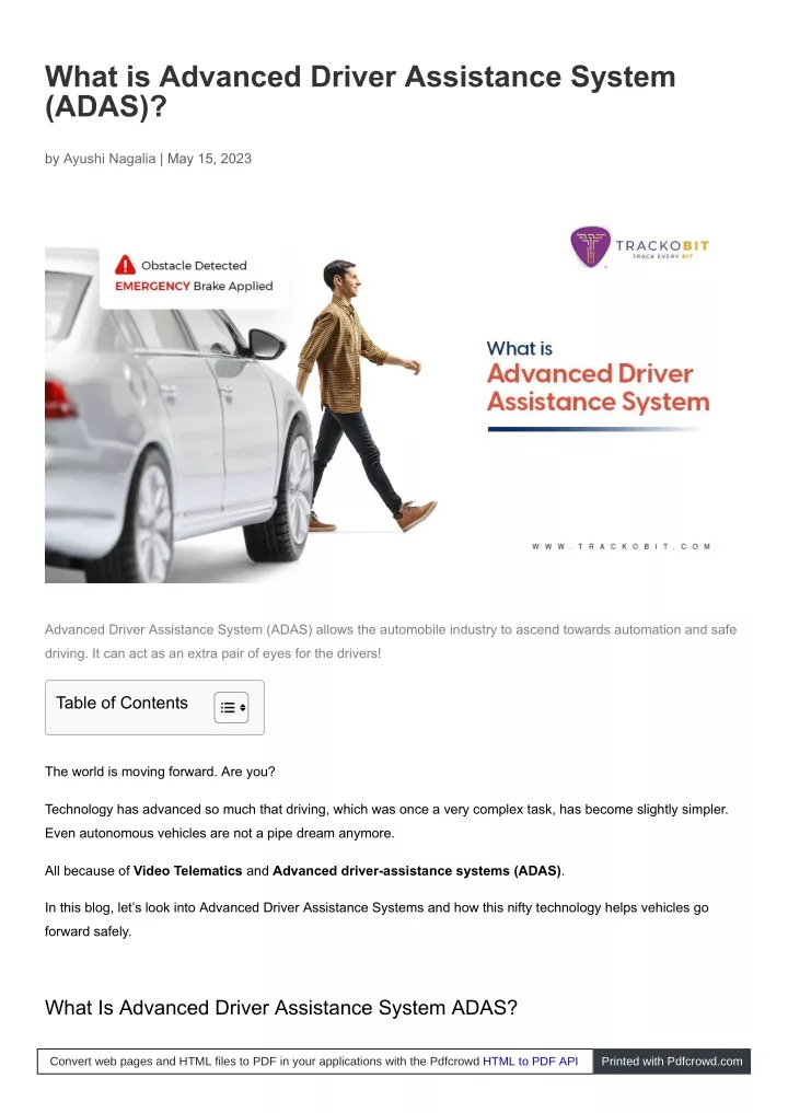 what is advanced driver assistance system adas