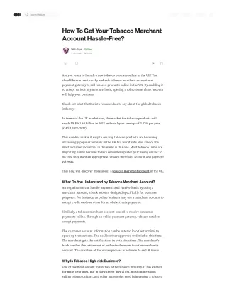 How To Get Your Tobacco Merchant Account Hassle-Free?