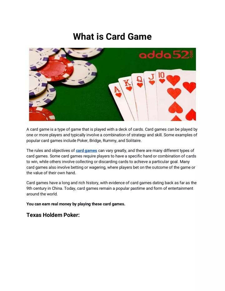 what is card game