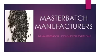 MASTERBATCH MANUFACTURERS