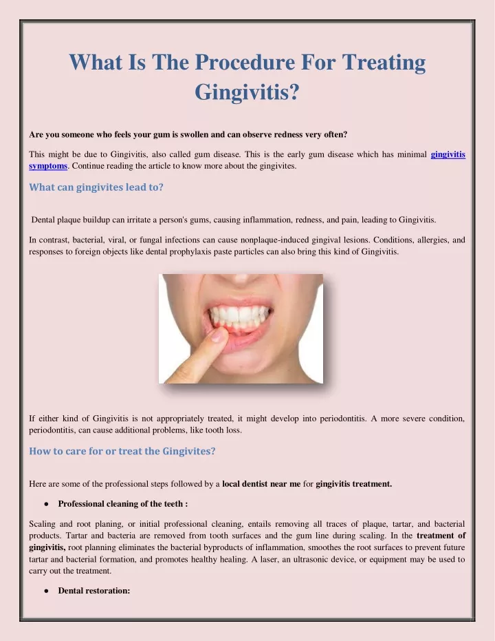 what is the procedure for treating gingivitis