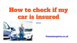 How to check if my car is insured